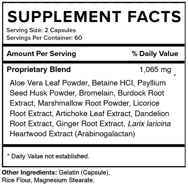 Eaters Digest digestive enzyme supplement supplement facts panel