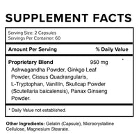 Daily Zen stress and sleep support supplement supplement facts panel