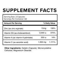 Immune Up immune support supplement supplement facts panel