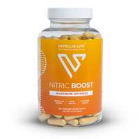 Nitric Boost nitric oxide supplement bottle by Vatellia Life
