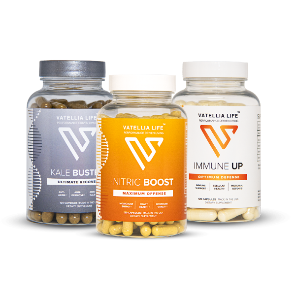 The Immune Charge Stack bundle: Kale Buster, Nitric Boost and Immune Up by Vatellia Life