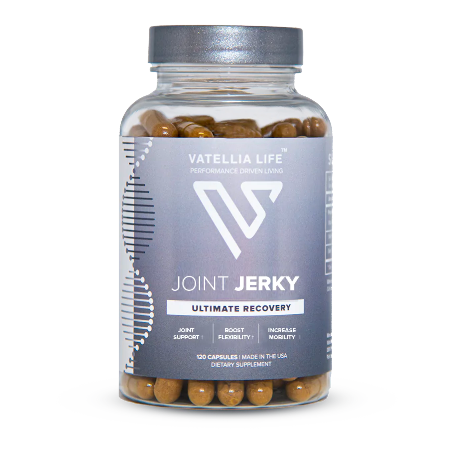 Joint Jerky joint support supplement bottle by Vatellia Life